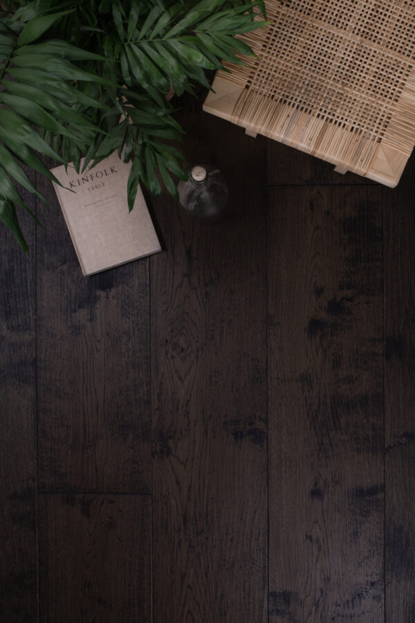 Trinity Origin 300 Oak Black Wood plank flooring hand carved & oil waxed - Image 2